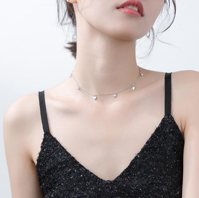 Choker Silver Pendants Necklaces 925 Sterling Silver Pendants Necklaces with Cubic Zirconia