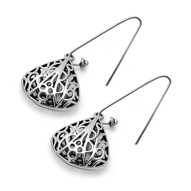 Christmas gifts.Hollow out pattern eardrop fashion and personality.Solid 925 sterling silver women earrings.Charm lady jewelry