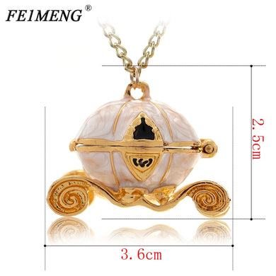 Cinderella Sweet Pumpkin Carriage Necklace Fairy Tale God Color Mother Magic Alloy Chains Exquisite Pendants Necklaces For Women