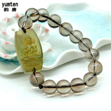 Load image into Gallery viewer, Citrine Zodiac Nature Stone Bouddha Men Women Lucky Jewerly Love Classic Style Fashion Bracelet Crystal Round Beads Buddha
