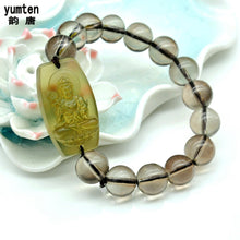 Load image into Gallery viewer, Citrine Zodiac Nature Stone Bouddha Men Women Lucky Jewerly Love Classic Style Fashion Bracelet Crystal Round Beads Buddha