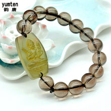 Load image into Gallery viewer, Citrine Zodiac Nature Stone Bouddha Men Women Lucky Jewerly Love Classic Style Fashion Bracelet Crystal Round Beads Buddha