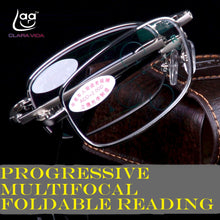 Load image into Gallery viewer, = Clara Vida For Intelligence Progressive Multifocal Folding Reading Glasses Bifocal See Near Far Ultra Light +1 +1.5 +2 To +4