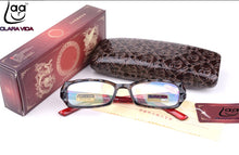 Load image into Gallery viewer, = Clara Vida = Unique Design Handmade Eyeglasses Red Temple Leopard Women Reading Glasses With Case  +1 +1.5 +2 +2.5 +3 +3.5 +4