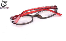 Load image into Gallery viewer, = Clara Vida = Unique Design Handmade Eyeglasses Red Temple Leopard Women Reading Glasses With Case  +1 +1.5 +2 +2.5 +3 +3.5 +4
