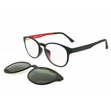 Load image into Gallery viewer, Classic 001 ULTEM wayframe shape optical glasses frame with magnetic clip on polarized sunglasses lenses handy 2 in 1 eyewear