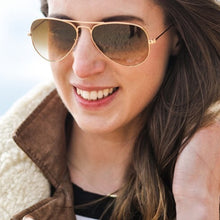 Load image into Gallery viewer, Classic 3025 pilot sunglasses men women  58mm and 62mm crystal glass mirror lens brown gradient sunglass UV400 protection