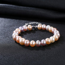 Load image into Gallery viewer, Classic 925 Sterling Silver Charm Chain 100% Natural Pearl Bracelet For Women Jewelry Accessories