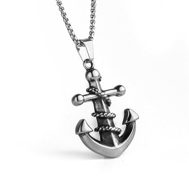 Classic Anchor Pendant Necklace Charm Male Stainless Steel Co Necklace Retro Punk Rock Jewelry Gift for Boyfriend 2018 new