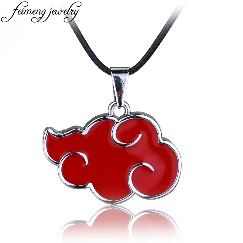 Classic Anime Naruto Necklace Akat Member's Logo Red Cloud Pendant Necklace For Women Men Fashion Jewelry Accessories