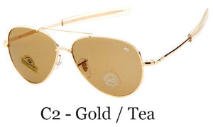 Classico Esercito MILITARE MacArthur Aviation Style AO Occhiali da sole generali Lente americana Vetro ottico Occhiali da sole da uomo Oculos De Sol 