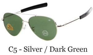 Classico Esercito MILITARE MacArthur Aviation Style AO Occhiali da sole generali Lente americana Vetro ottico Occhiali da sole da uomo Oculos De Sol 