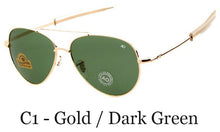 Carica l&#39;immagine nel visualizzatore di Gallery, Classico Esercito MILITARE MacArthur Aviation Style AO Occhiali da sole generali Lente americana Vetro ottico Occhiali da sole da uomo Oculos De Sol 