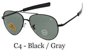 Classico Esercito MILITARE MacArthur Aviation Style AO Occhiali da sole generali Lente americana Vetro ottico Occhiali da sole da uomo Oculos De Sol 
