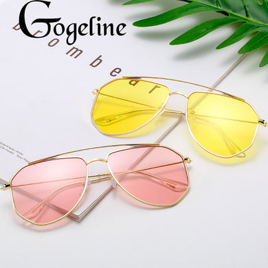 Classic Aviation Sunglasses Women Men Pilot Driving Metal Frame Sun Glasses Male UV400 pink Gafas De Sol For Men Gradient Purple