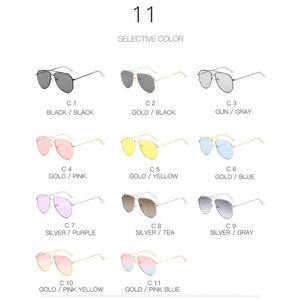 Classic Aviation Sunglasses Women Men Pilot Driving Metal Frame Sun Glasses Male UV400 pink Gafas De Sol For Men Gradient Purple