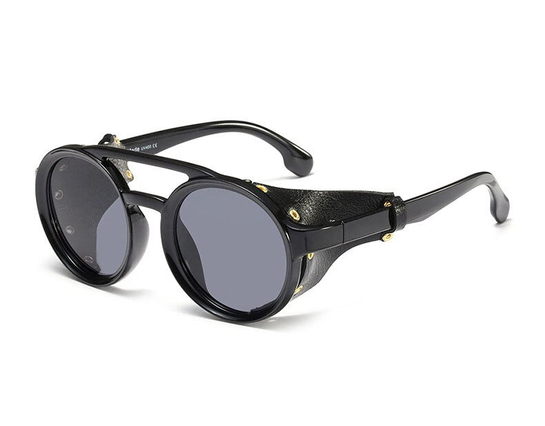 Classic Brand Design Round Steampunk Sunglasses Men Vintage Punk