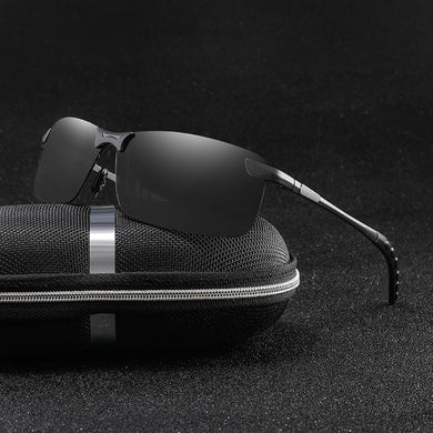 Classic Brand Design Polarized Sunglasses Men Square Rimless Glasses Driving Sun Glasses Vintage UV400 Shades gafas de sol