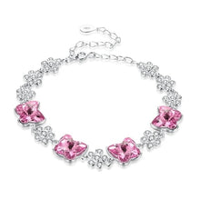 Load image into Gallery viewer, Classic Brand New 925 Sterling Silver Bracelets Pink/Blue Butterfly Gift Women's Jewelry Gifts