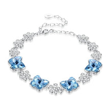 Load image into Gallery viewer, Classic Brand New 925 Sterling Silver Bracelets Pink/Blue Butterfly Gift Women's Jewelry Gifts