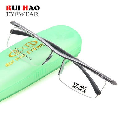 Classic Business Eyeglasses Men Titanium Glasses Frames Myopia Half Rimless Optical Eyeglasses Frame Brand oculos gafas