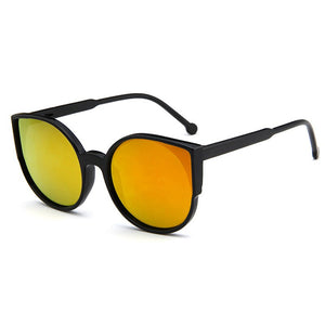 Classic Cat Eye Shape Women‘s Sunglasses Super Light PC Frame Sun Glasses Colorful Reflective Coated Protection Eyewear