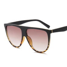 Load image into Gallery viewer, Classic Celebrity Sunglasses Women Vintage Retro Flat Top Oversized Sun Glasses Square Pilot Luxury Designer Large Black Shades