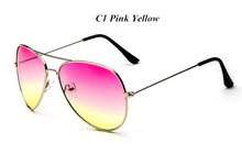 Carica l'immagine nel visualizzatore di Gallery, Classic Colorful Ocean Sunglasses Gradient Men and Women Clear Lens Colorful Transparent Sun Glasses Red Pink Yellow