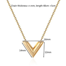 Load image into Gallery viewer, Classic Design Famous Brand V Letter Pendant Necklace For Woman Titanium Steel Woman Necklace Luxury Jewelry Female Top Quality
