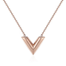 Load image into Gallery viewer, Classic Design Famous Brand V Letter Pendant Necklace For Woman Titanium Steel Woman Necklace Luxury Jewelry Female Top Quality