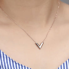 Load image into Gallery viewer, Classic Design Famous Brand V Letter Pendant Necklace For Woman Titanium Steel Woman Necklace Luxury Jewelry Female Top Quality