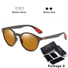 Load image into Gallery viewer, Classic Design Ultralight TR90 Round Polarized Sunglasses Men Women Mirror Sun Glasses Driving Travelling Shades oculos De Sol