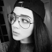 Carica l&#39;immagine nel visualizzatore di Gallery, Occhiali classici da donna Designer di marca Occhiali da vista con montatura grande Occhiali da vista con lenti trasparenti Miopia ottica Occhiali da aviazione Gafas 