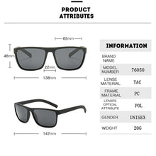 Carica l&#39;immagine nel visualizzatore di Gallery, Occhiali da sole polarizzati classici Uomo Designer di marca Occhiali quadrati Donna Guida Occhiali da sole Sport maschile UV400 Gafas De Sol