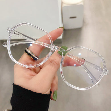 Classic Round Frame Square Optical Glasses Transparent Ladies Men's Anti-Blu-ray Anti-radiation Simple Glasses