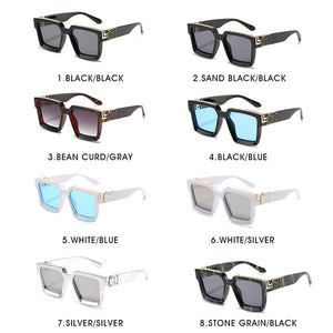 Classic Square Sunglasses Men Women  Brand Designer Vintage Travel Driving Big Frame ins Sun Glasses Shades UV400