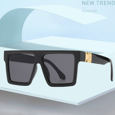 Classic Vintage Big Frame Square Sunglasses Women Men 2023  Brand Design Flat Top Sun Glasses Travel Shades UV400