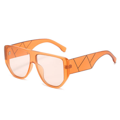 Classic Flat Top Oversized Square Sunglasses Women Men Big Frame  Brand Designer Vintage Sun Glasses Striped Shades UV400