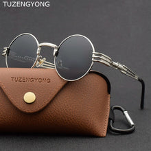 Load image into Gallery viewer, Classic Gothic Steampunk Polarized Men Sunglasses Round Women Brand Designer Vintage Metal Sun Glasses UV400 Oculos