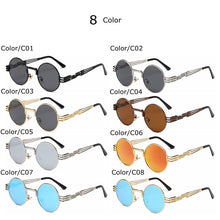 Load image into Gallery viewer, Classic Gothic Steampunk Polarized Men Sunglasses Round Women Brand Designer Vintage Metal Sun Glasses UV400 Oculos