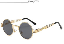 Load image into Gallery viewer, Classic Gothic Steampunk Polarized Men Sunglasses Round Women Brand Designer Vintage Metal Sun Glasses UV400 Oculos
