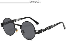 Load image into Gallery viewer, Classic Gothic Steampunk Polarized Men Sunglasses Round Women Brand Designer Vintage Metal Sun Glasses UV400 Oculos