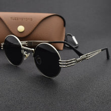 Load image into Gallery viewer, Classic Gothic Steampunk Polarized Men Sunglasses Round Women Brand Designer Vintage Metal Sun Glasses UV400 Oculos
