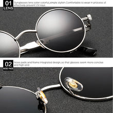 Load image into Gallery viewer, Classic Gothic Steampunk Sunglasses Brand Design Men Women Vintage Metal Punk Round Sun glasses UV400 Shades