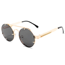 Load image into Gallery viewer, Classic Gothic Steampunk Sunglasses  Brand Designer  Men and Women Retro Round Metal Frame Sunglasses UV400