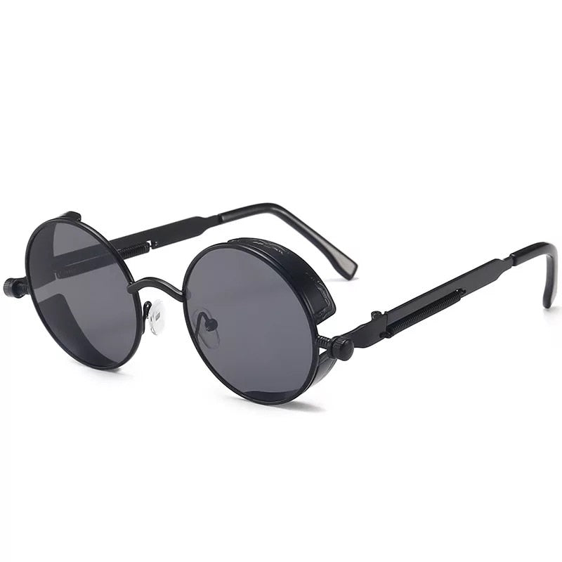 Classic Gothic Steampunk Sunglasses  Brand Designer High Quality Men and Women Retro Round Metal Frame Sunglasses UV400