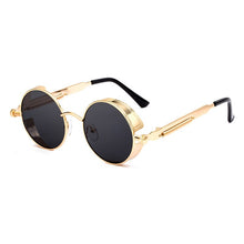 Load image into Gallery viewer, Classic Gothic Steampunk Sunglasses  Brand Designer  Men and Women Retro Round Metal Frame Sunglasses UV400