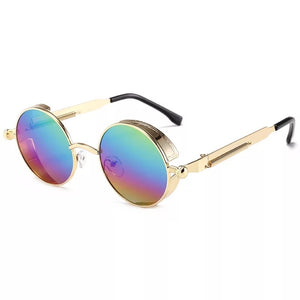 Classic Gothic Steampunk Sunglasses  Brand Designer High Quality Men and Women Retro Round Metal Frame Sunglasses UV400