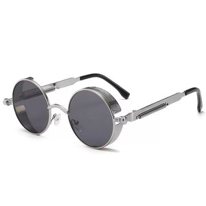 Classic Gothic Steampunk Sunglasses  Brand Designer High Quality Men and Women Retro Round Metal Frame Sunglasses UV400