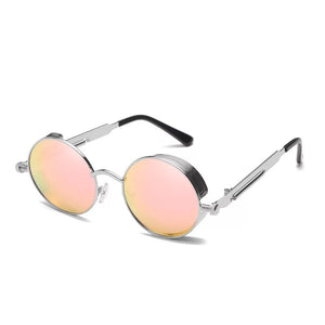 Classic Gothic Steampunk Sunglasses  Brand Designer High Quality Men and Women Retro Round Metal Frame Sunglasses UV400